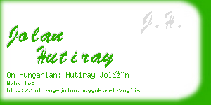 jolan hutiray business card